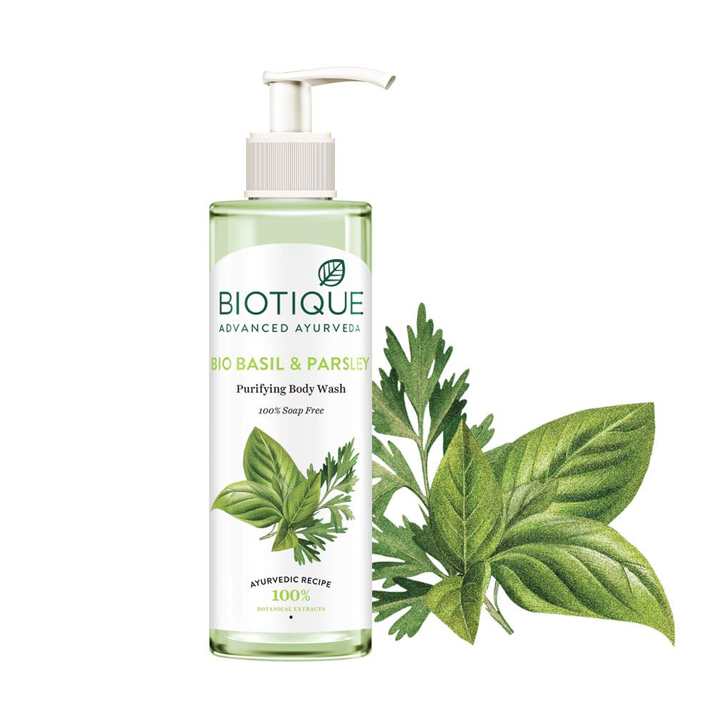BIOTIQUE BIO BASIL & PARSLEY BODY WASH ( 200ml ) VST