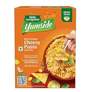 Tata Sampann Yumside Cheesy Instant Pasta with Corn, 285g, Ready to Eat Food, Ready in 60 secs, NO Added Artificial Colours & Flavours, Pack of 1