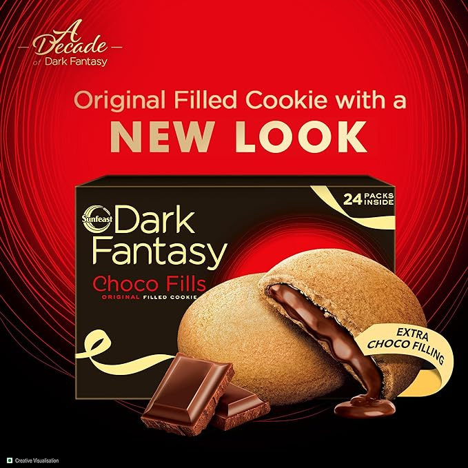 Sunfeast Dark Fantasy Choco Fills, 300g, Original Filled Cookies with Choco Crème